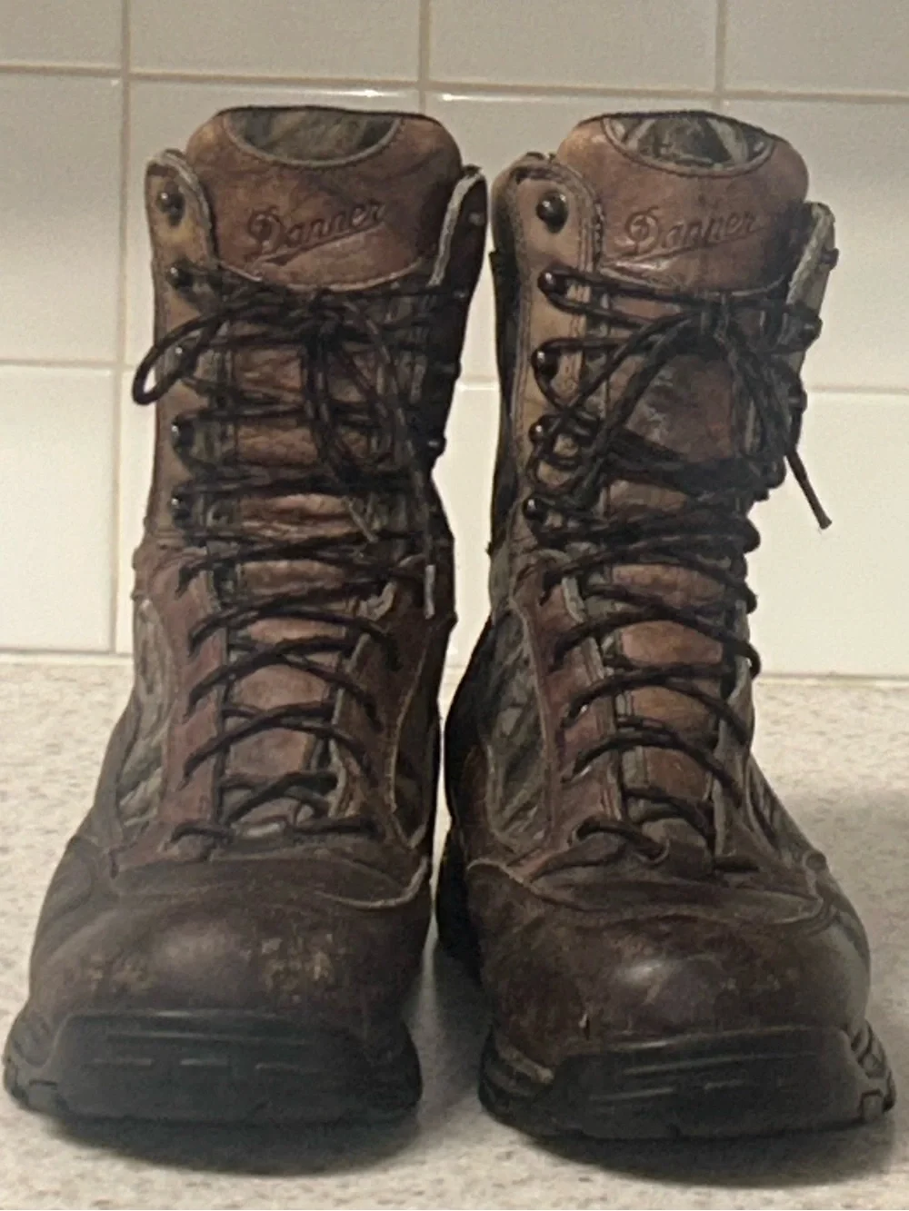Danner GORE-TEX Men' Brown Camo  Waterproof Hunting Boots Full Grain Leather 9.5